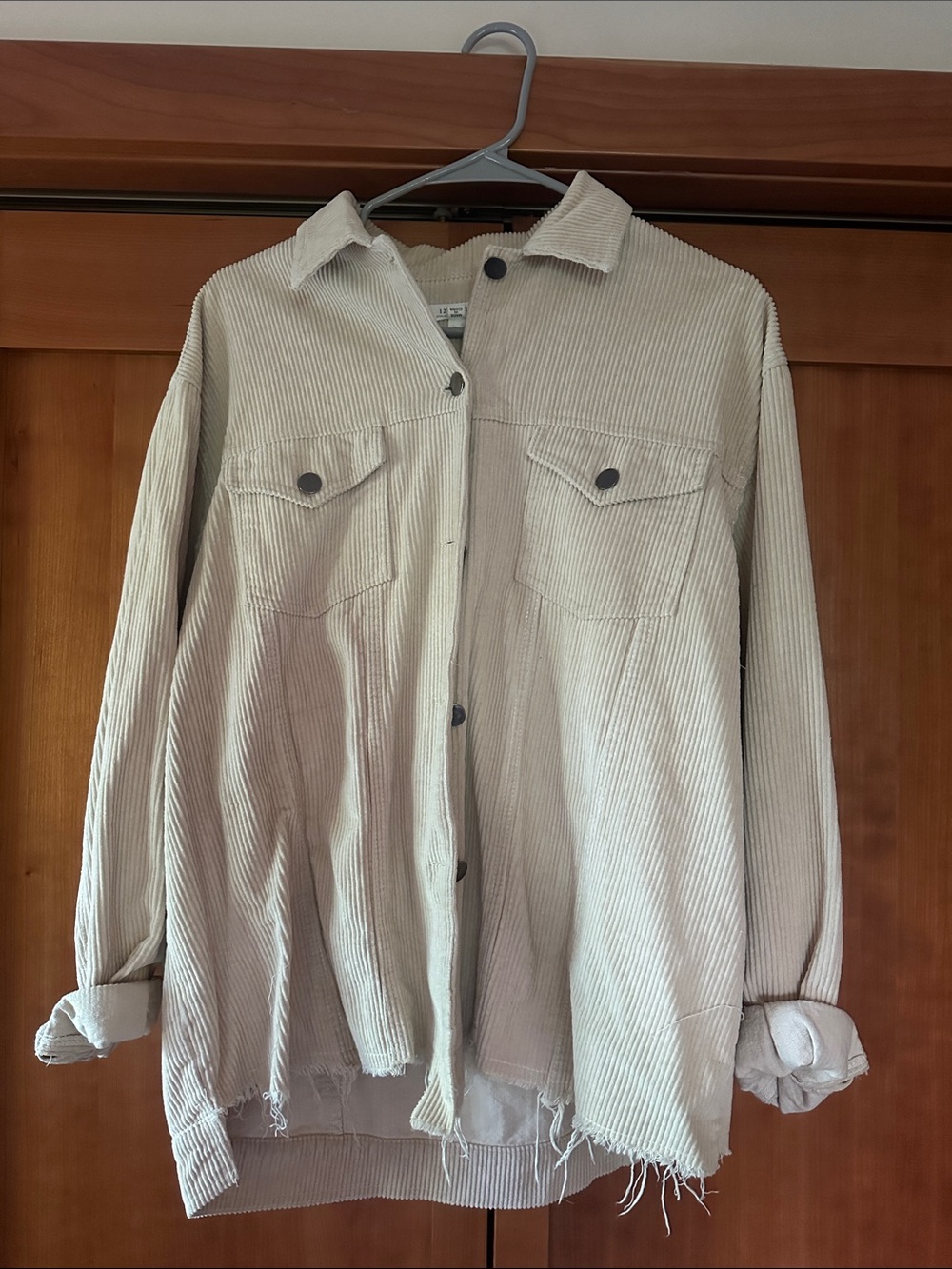 12th Tribe Beige Corduroy Shirt Jacket